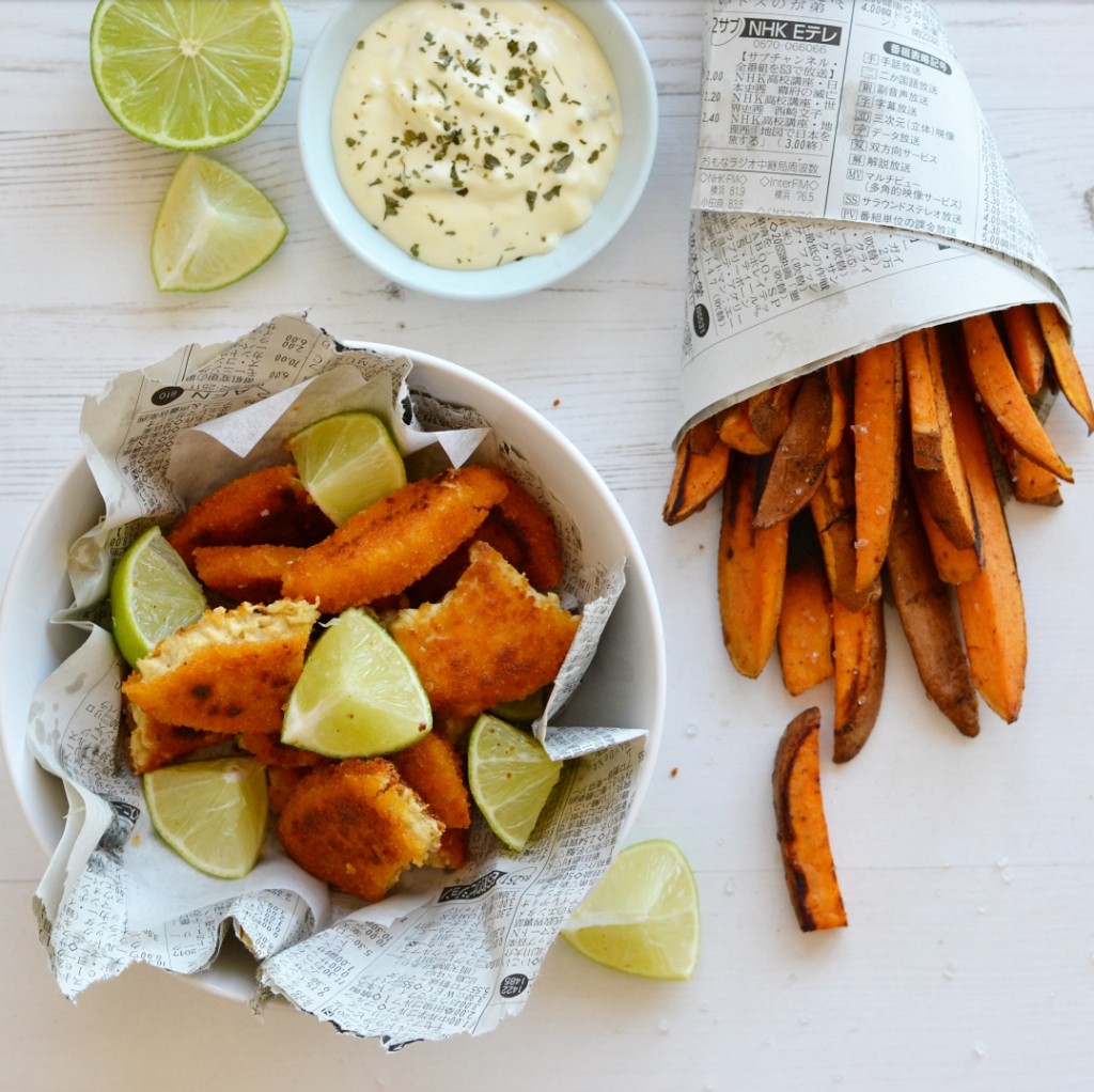 recipe vegan fish and chips sofine fish burger